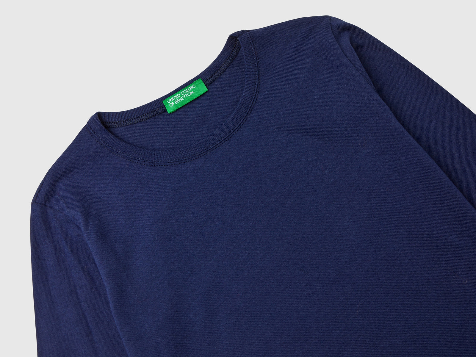 T-shirt a manica lunga in cotone bio da bambina blu scuro 3 | Benetton Outlet