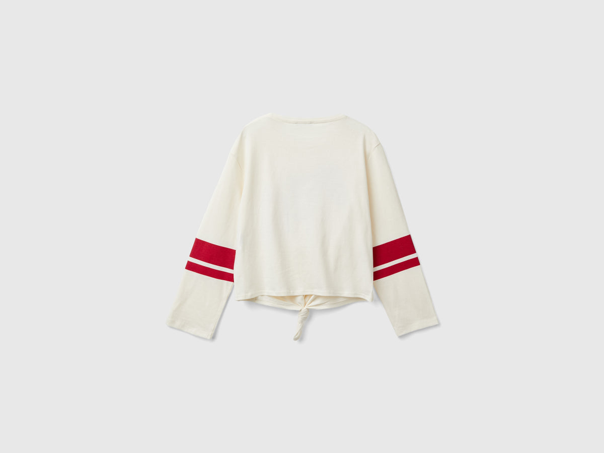T-shirt con paillettes in cotone bio