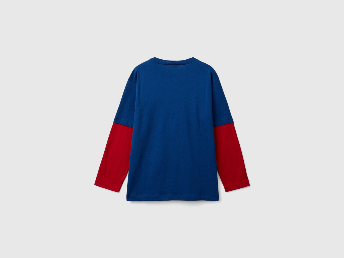 Organic cotton double-sleeved T-shirt