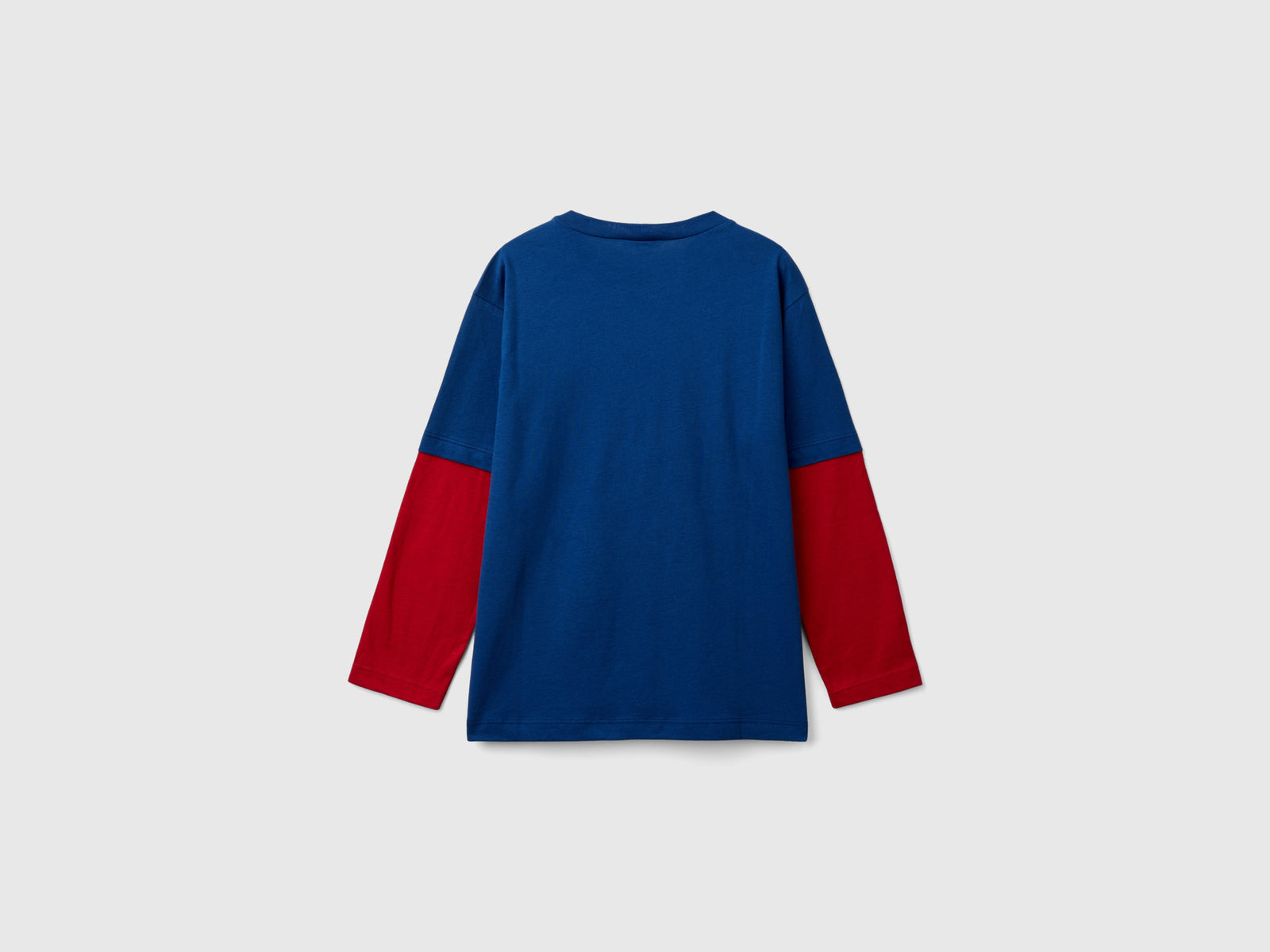 Organic cotton double-sleeved T-shirt da bambino blu 2 | Benetton Outlet