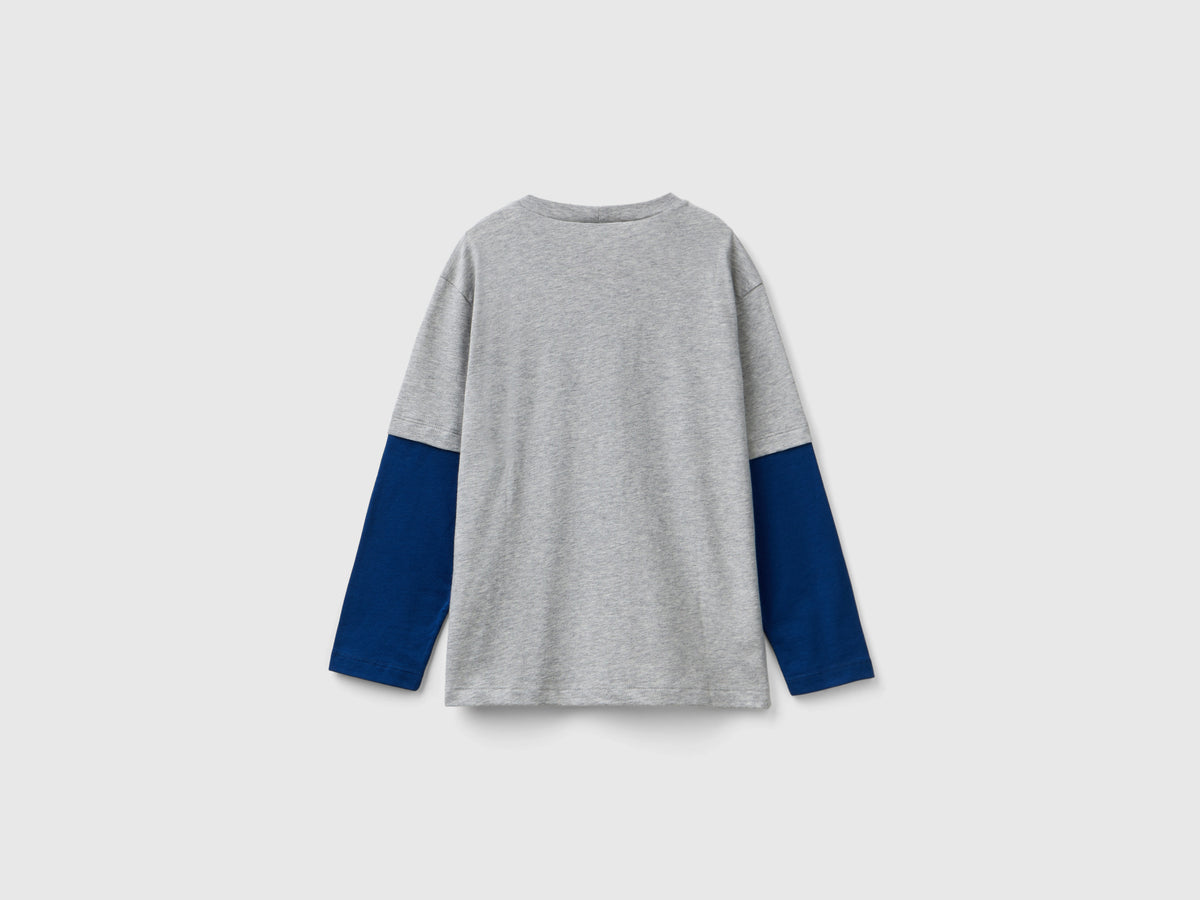 Organic cotton double-sleeved T-shirt