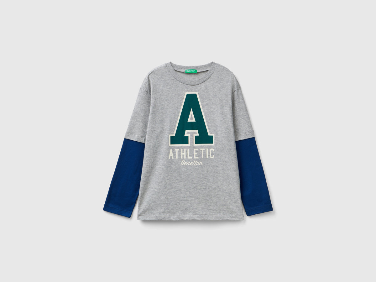 Organic cotton double-sleeved T-shirt