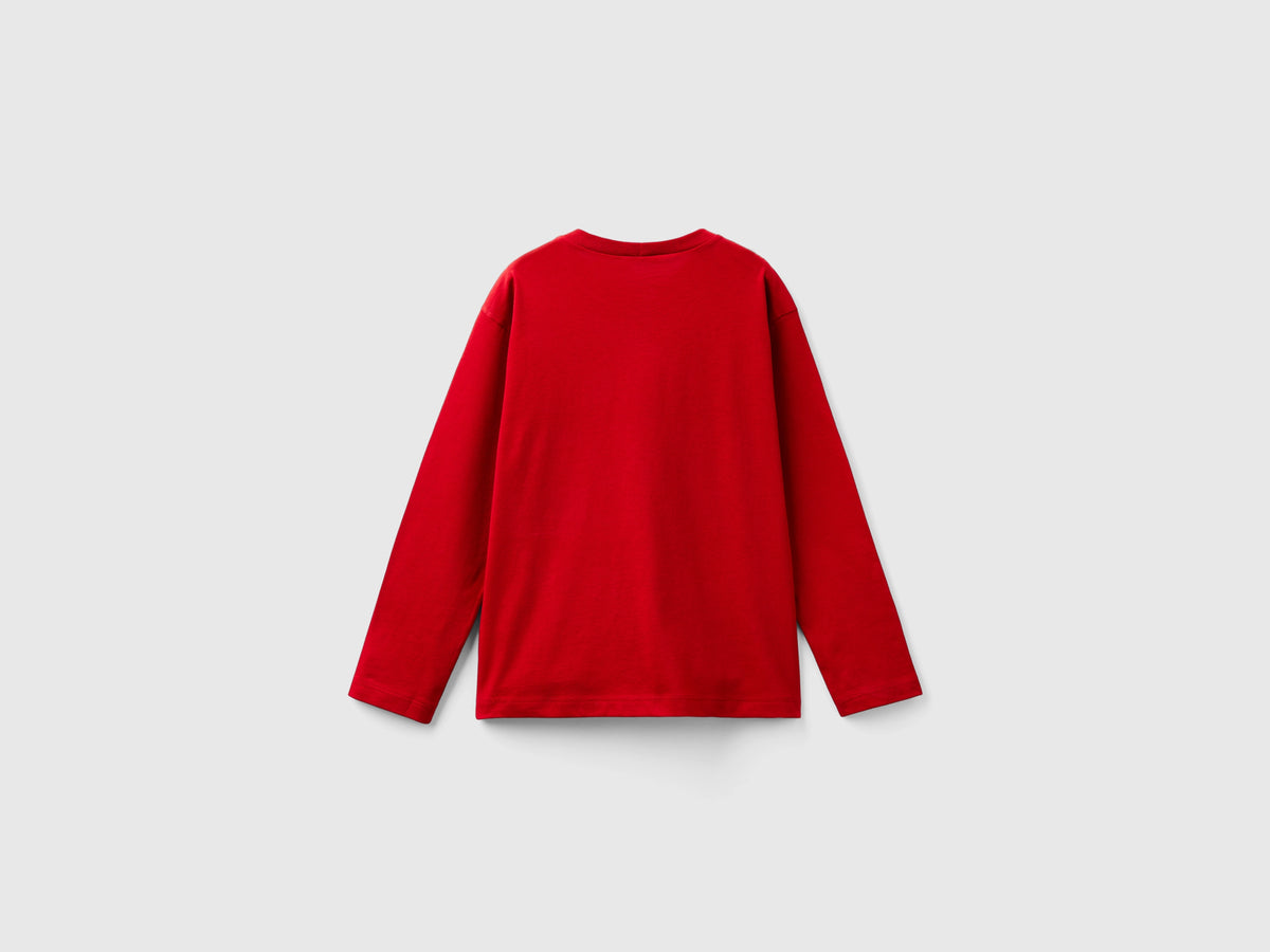 T-shirt con stampa effetto velluto