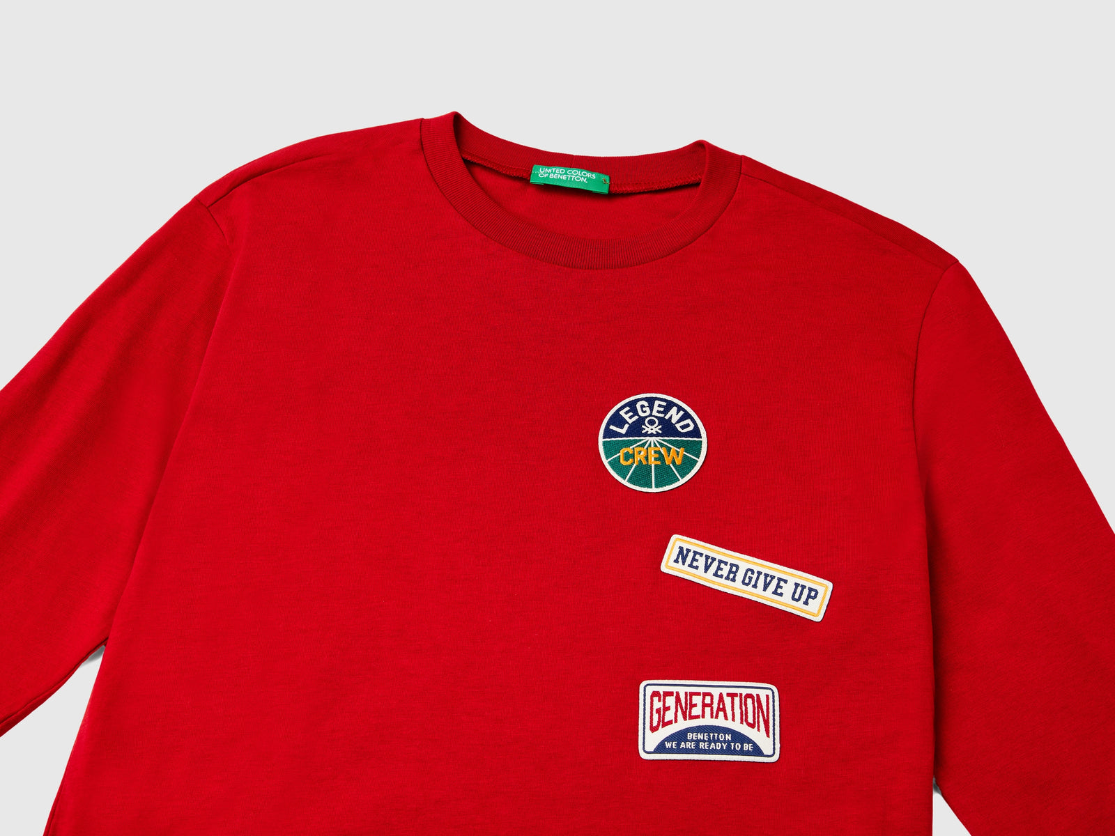 T-shirt con stampa effetto velluto da bambino rosso 3 | Benetton Outlet