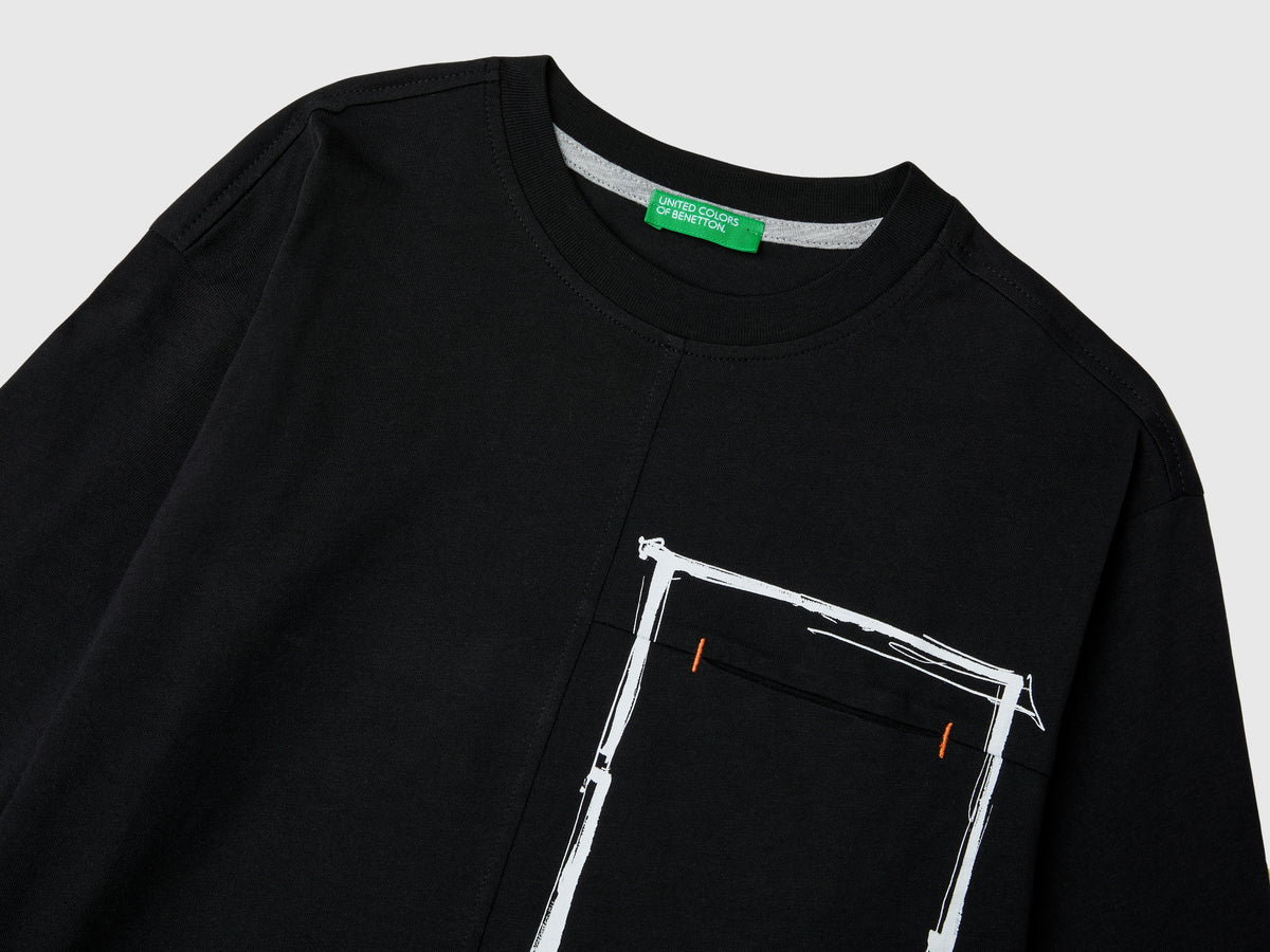 T-shirt con taschino in cotone bio