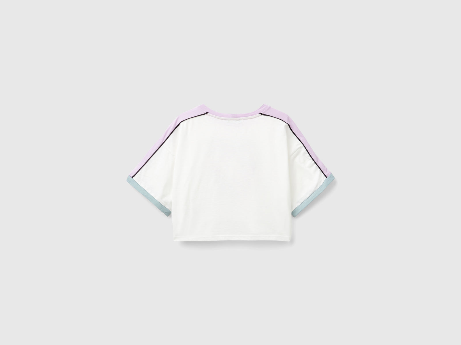T-shirt con stampa graffiti e strass da bambina bianco panna 2 | Benetton Outlet
