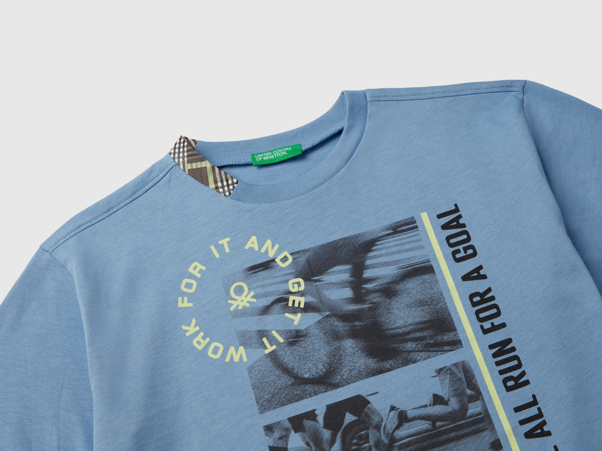 T-shirt con stampa fotografica in cotone bio