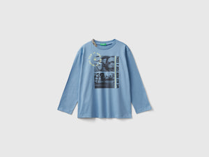T-shirt con stampa fotografica in cotone bio