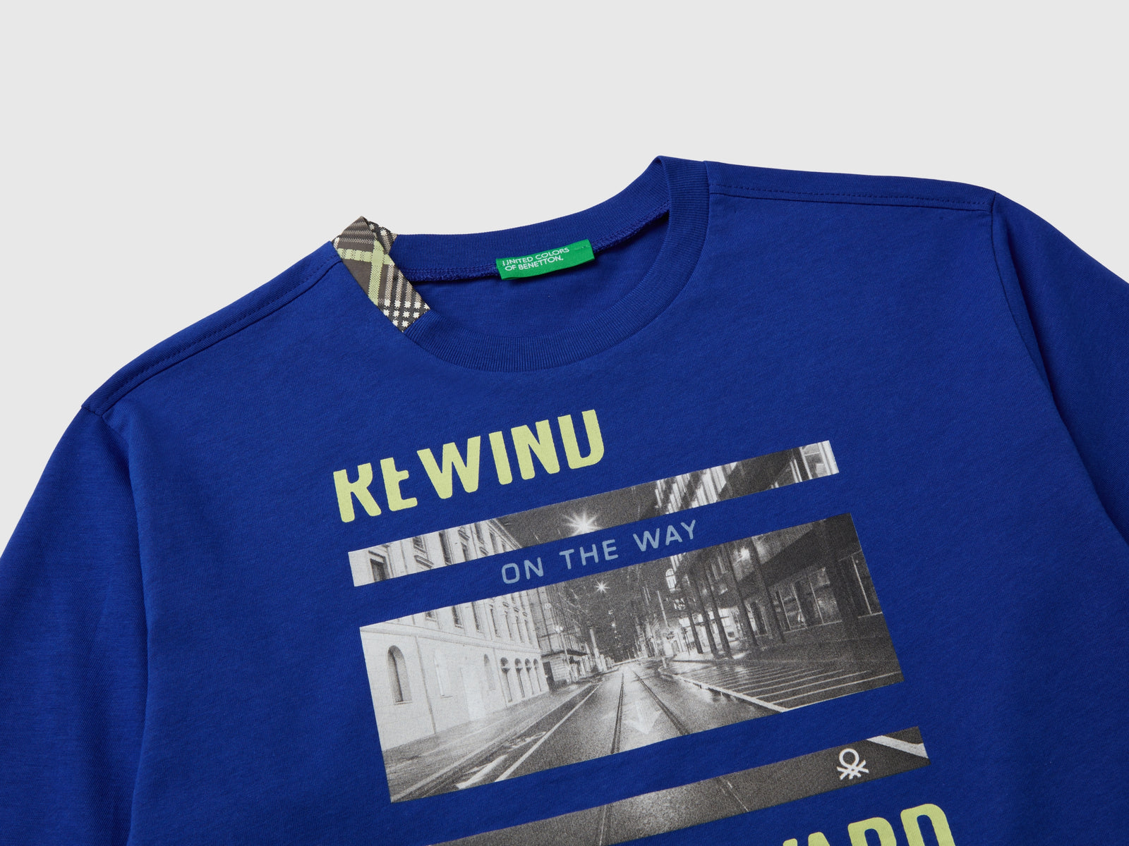 T-shirt con stampa fotografica in cotone bio da bambino bluette 3 | Benetton Outlet