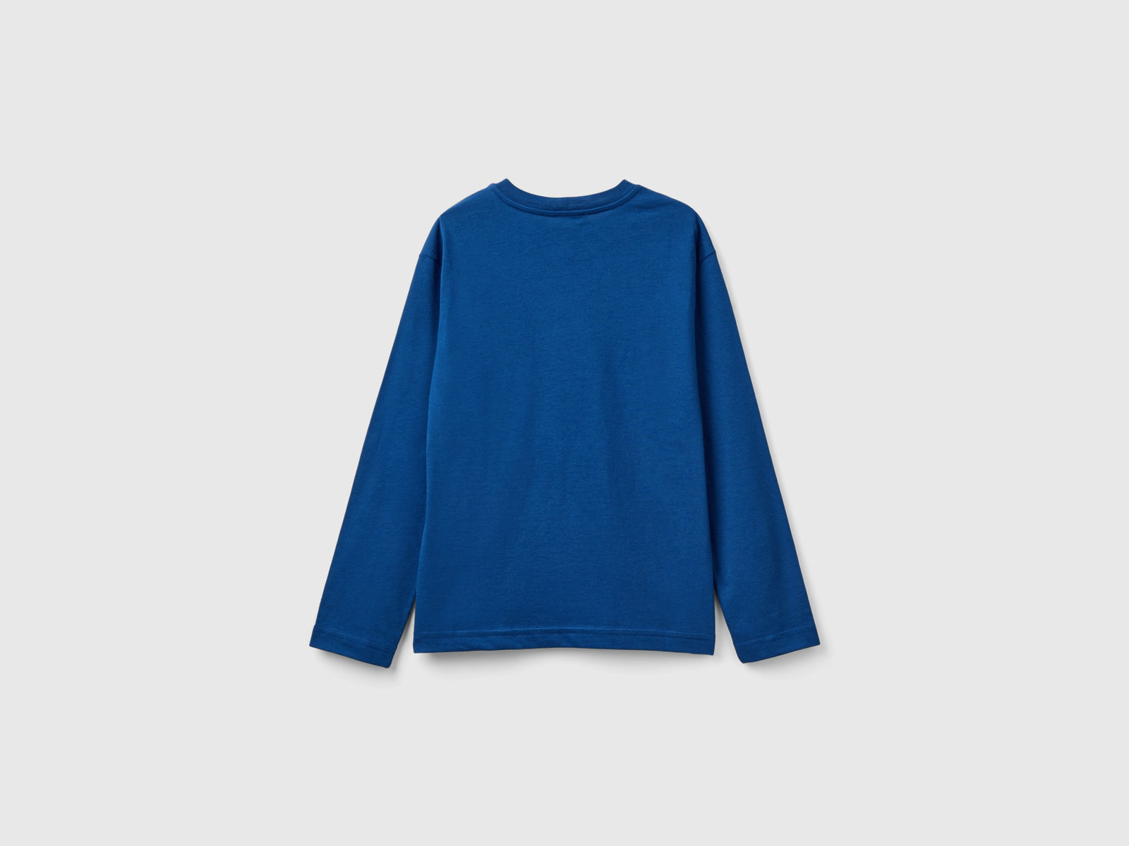 T-shirt manica lunga in cotone bio da bambino blu 2 | Benetton Outlet
