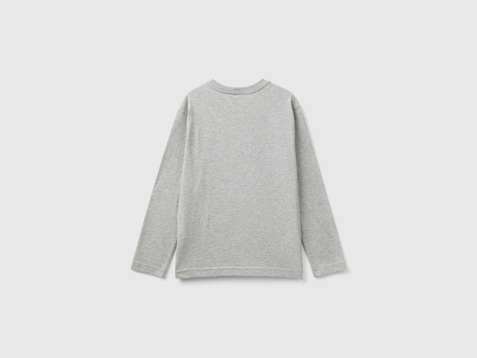 T-shirt manica lunga in cotone bio da bambino grigio chiaro 2 | Benetton Outlet