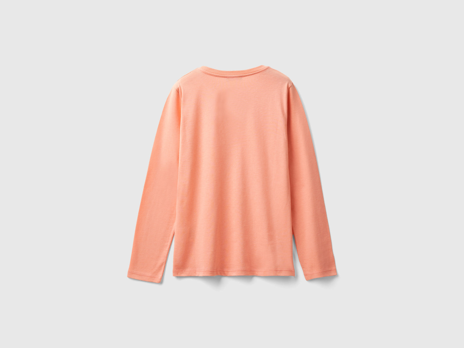 Long-sleeved organic cotton T-shirt da bambina pesca 2 | Benetton Outlet