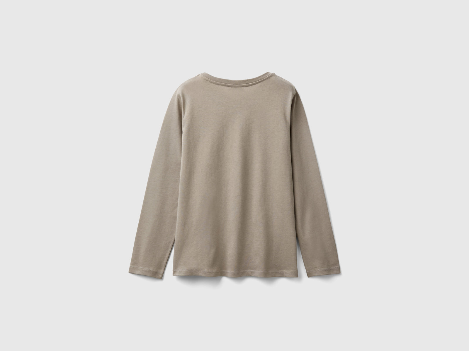 T-shirt manica lunga in cotone bio da bambina tortora 2 | Benetton Outlet
