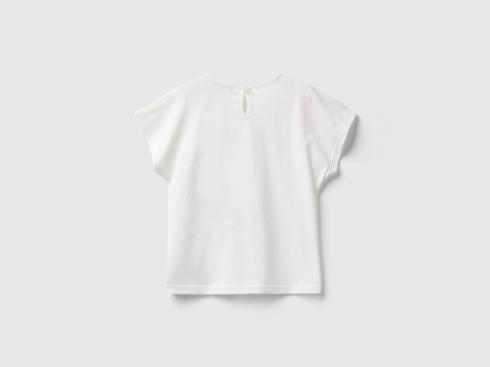 Maglietta con stampa glitter da bimba bianco panna 2 | Benetton Outlet