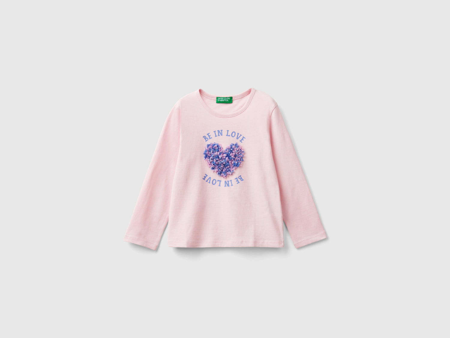T-shirt con applicazione effetto petali da bimba rosa | Benetton Outlet