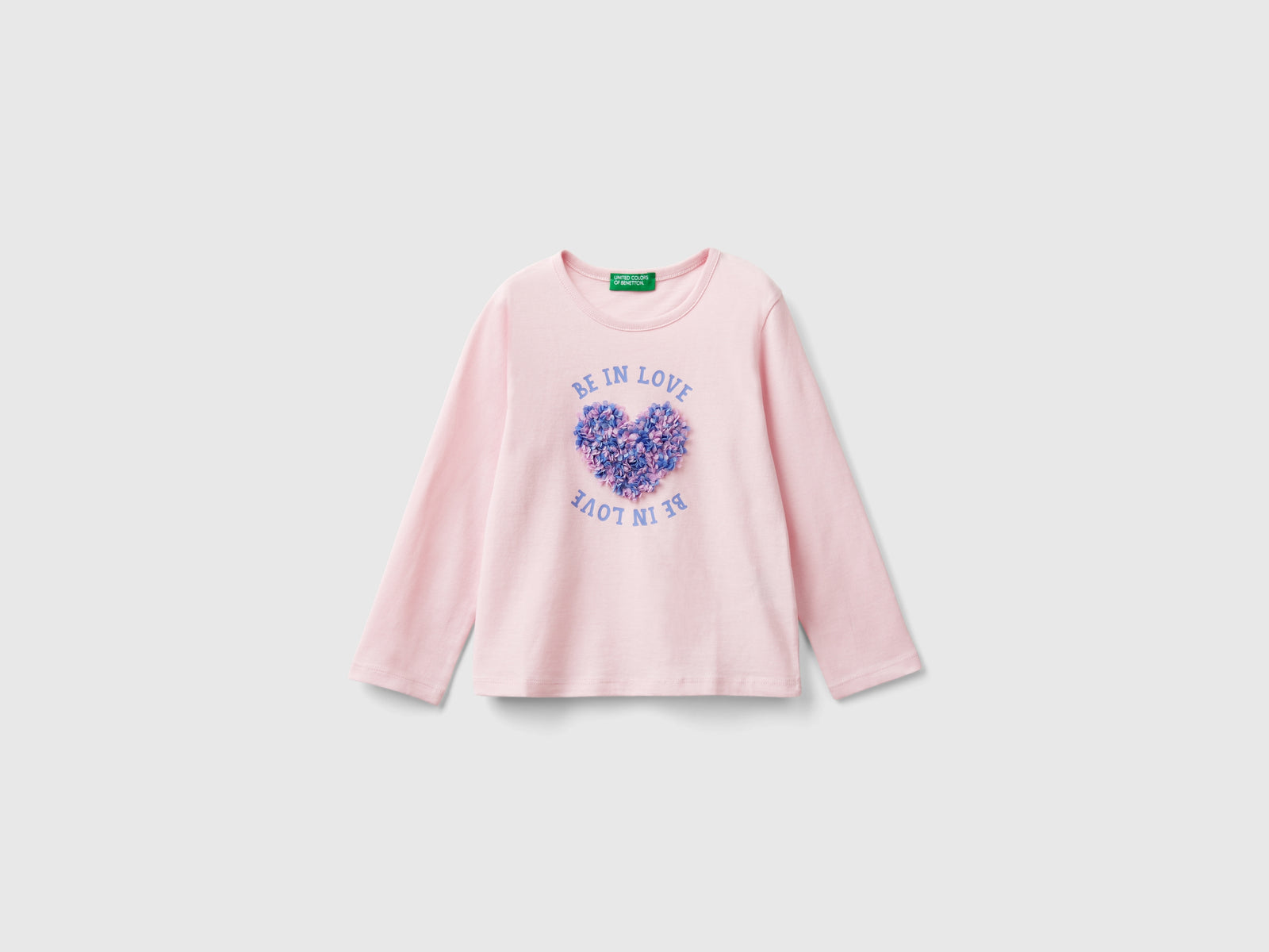 T-shirt con applicazione effetto petali da bimba rosa | Benetton Outlet