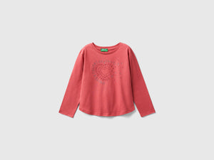Camiseta con estampado de purpurina en algodón orgánico