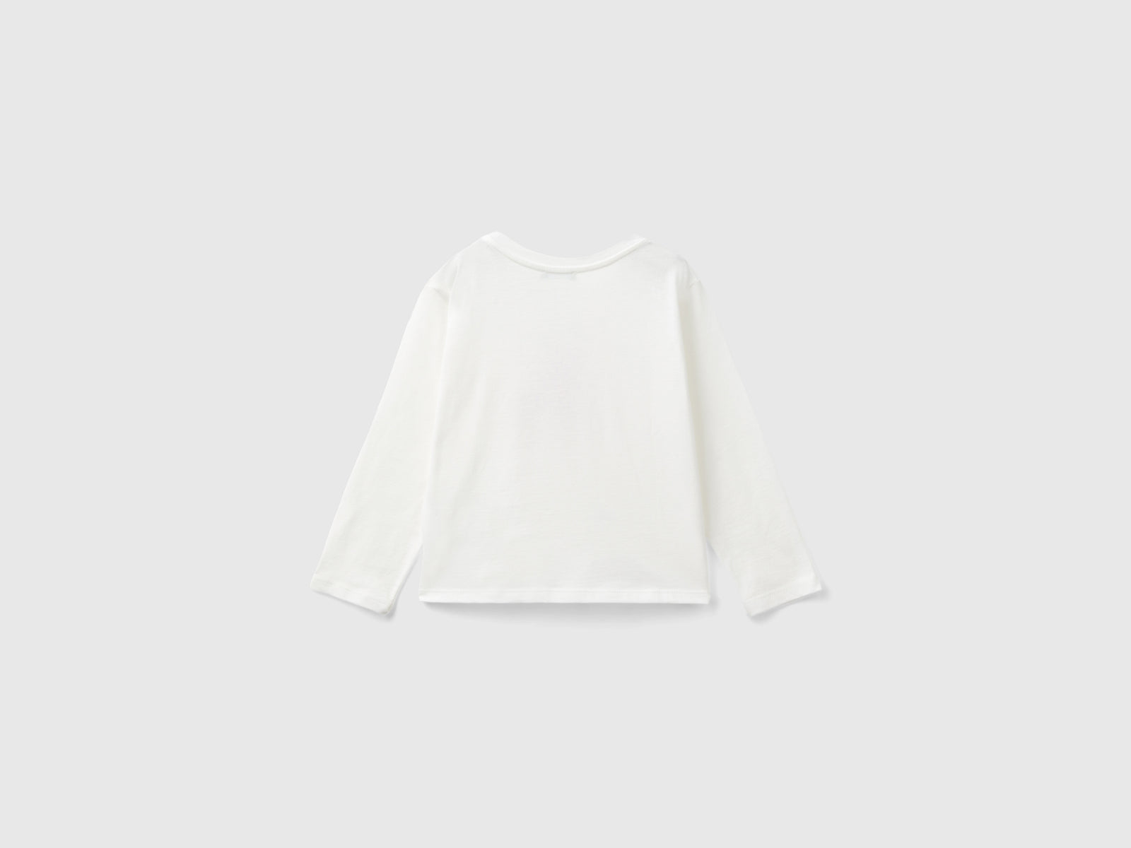 T-shirt in cotone bio con stampa da bimba bianco panna 2 | Benetton Outlet
