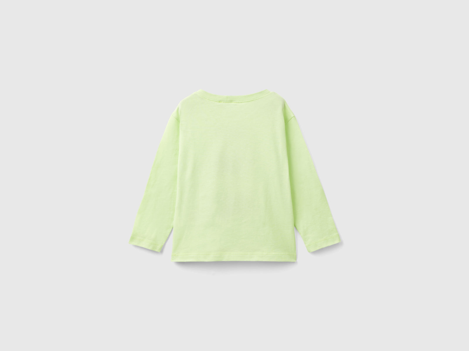 Maglietta con stampa in cotone bio da bimbo lime 2 | Benetton Outlet