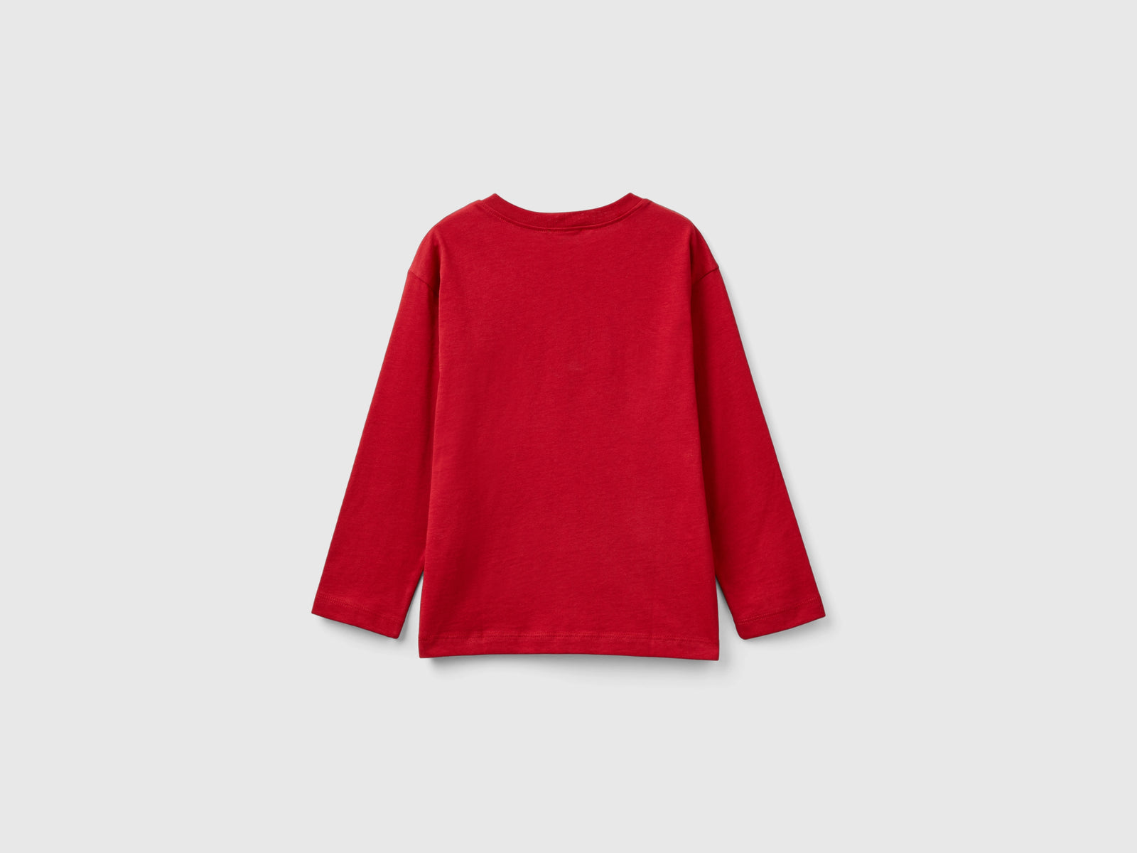 Maglietta con stampa in cotone bio da bimbo rosso 2 | Benetton Outlet