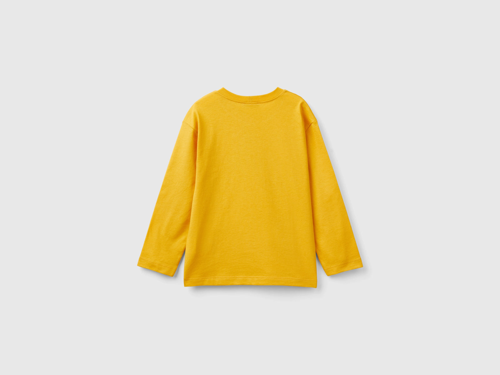 Maglietta con stampa in cotone bio da bimbo senape 2 | Benetton Outlet