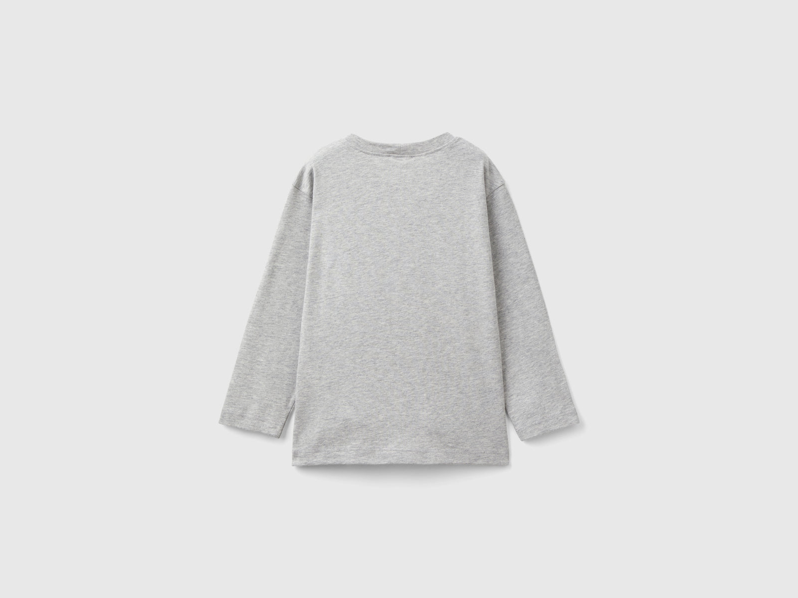Maglietta con stampa in cotone bio da bimbo grigio chiaro 2 | Benetton Outlet