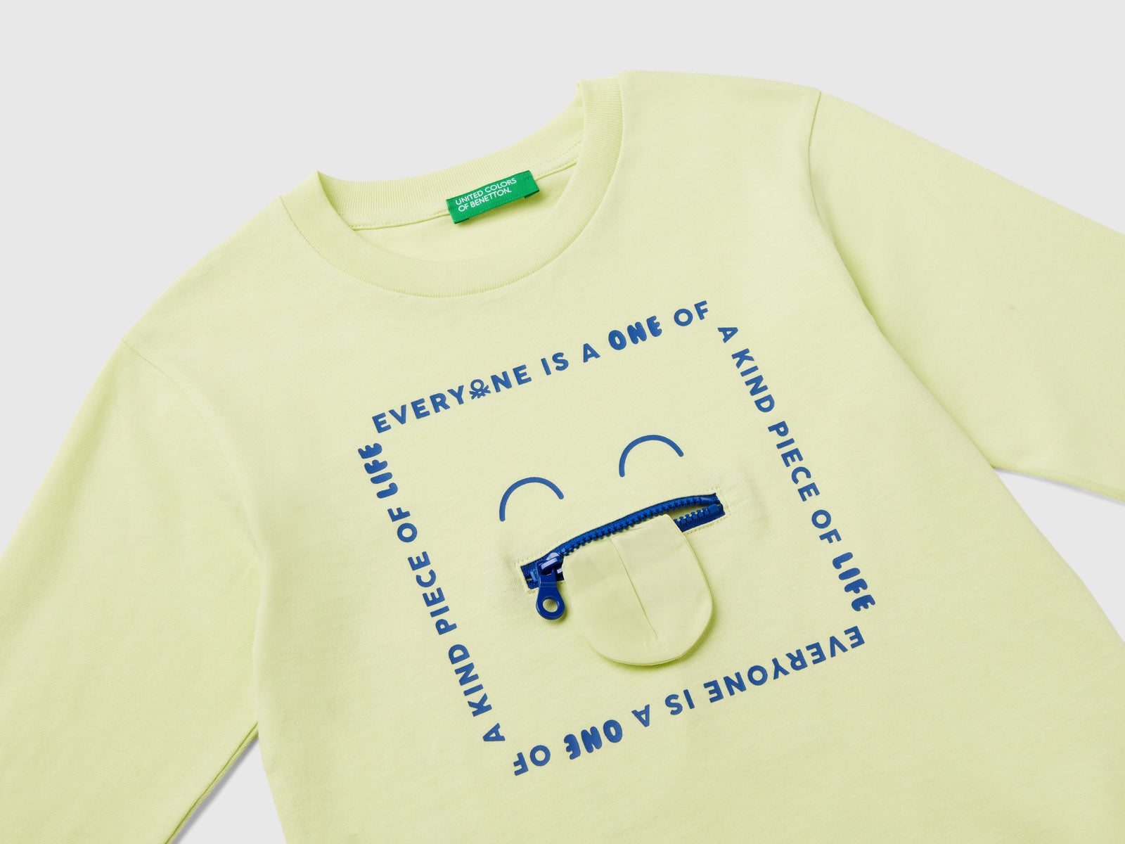 T-shirt con stampa e applicazione da bimbo lime 3 | Benetton Outlet