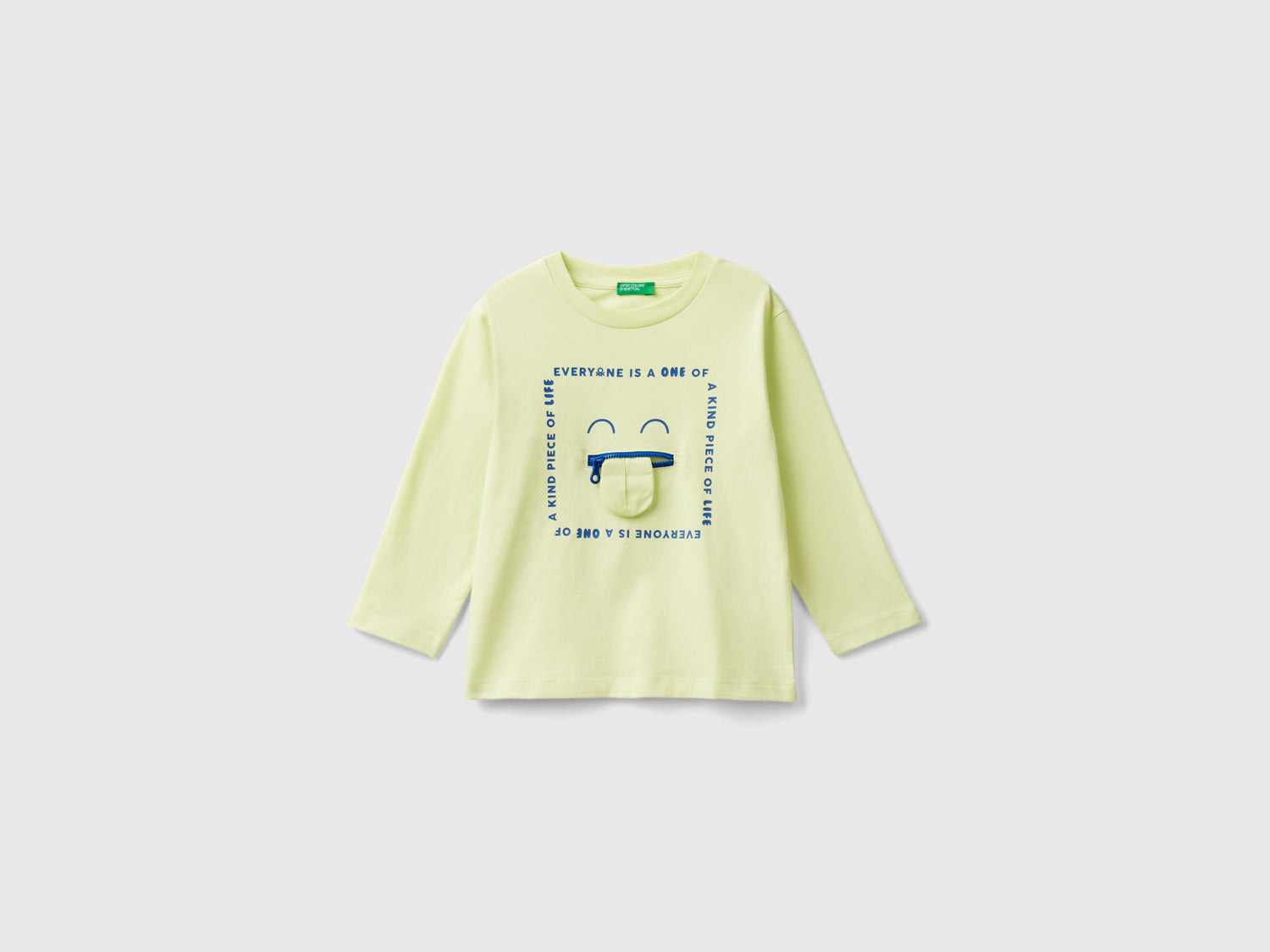 T-shirt con stampa e applicazione da bimbo lime | Benetton Outlet