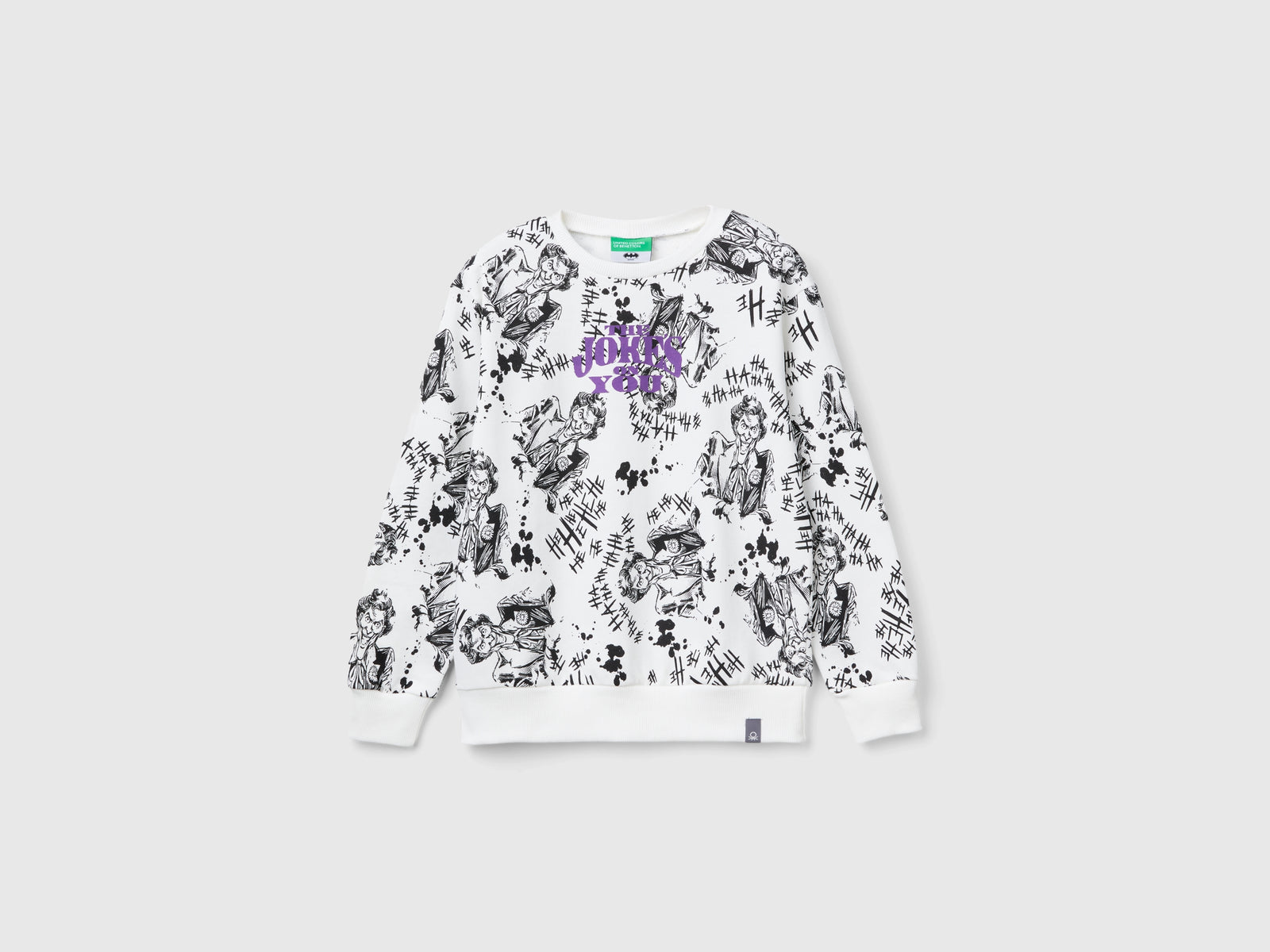 Felpa ©&™ DC Comics Joker in cotone bio da bambino bianco panna | Benetton Outlet