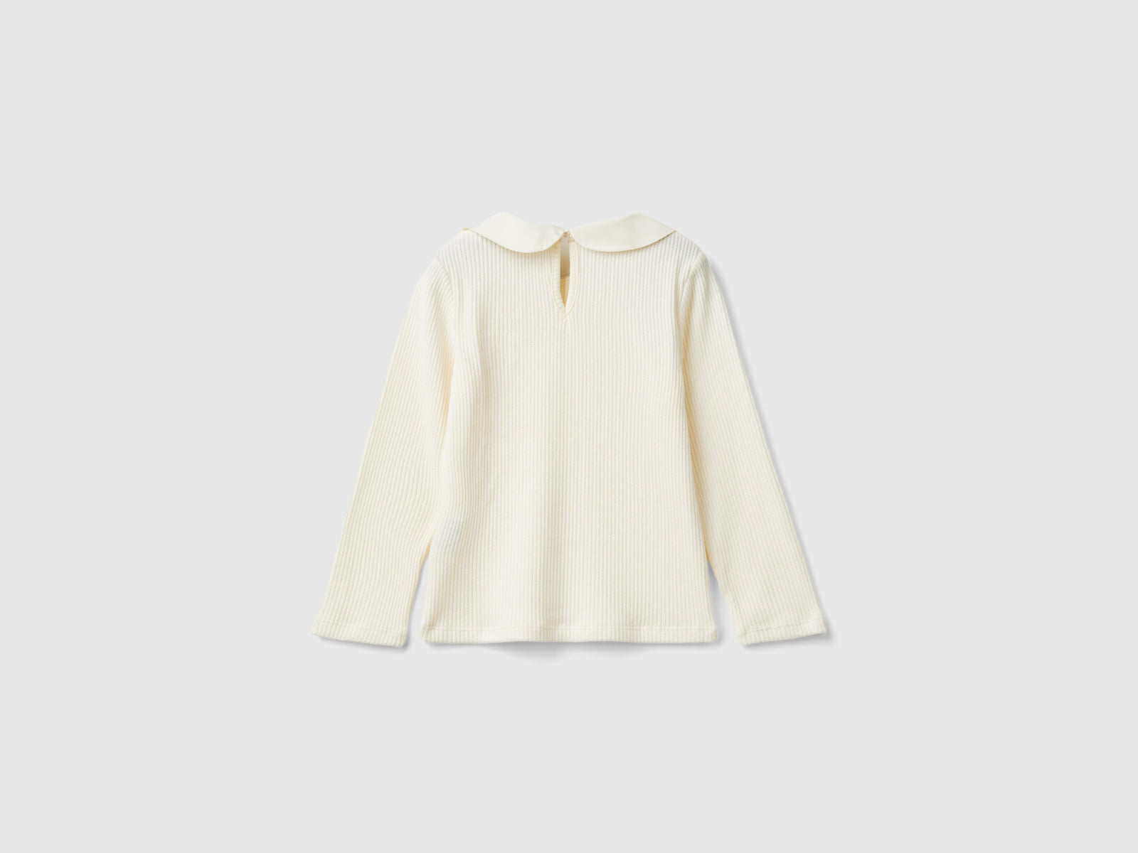 T-shirt con colletto da bimba bianco panna 2 | Benetton Outlet