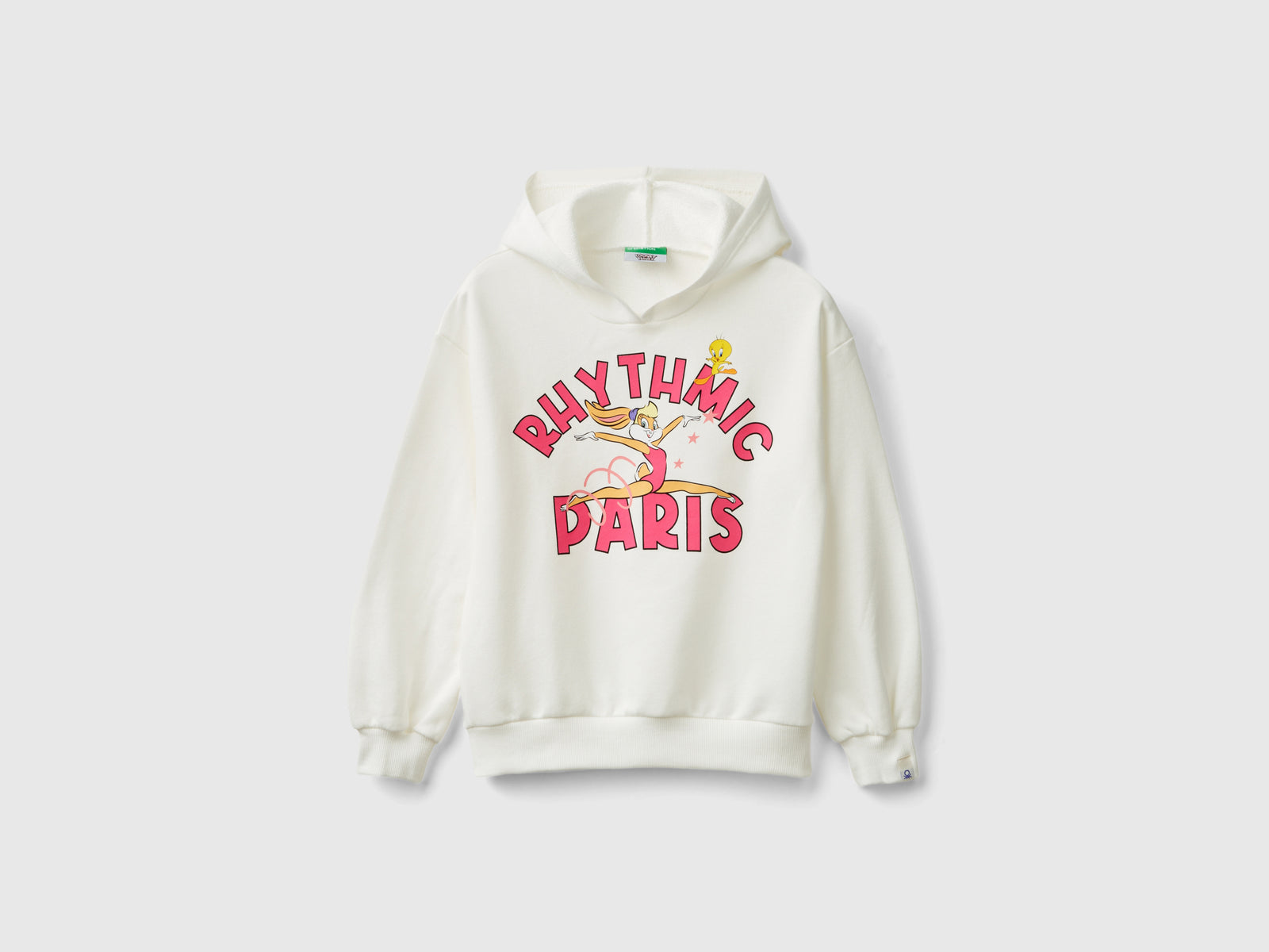 Felpa con cappuccio ©Looney Tunes da bambina bianco panna | Benetton Outlet