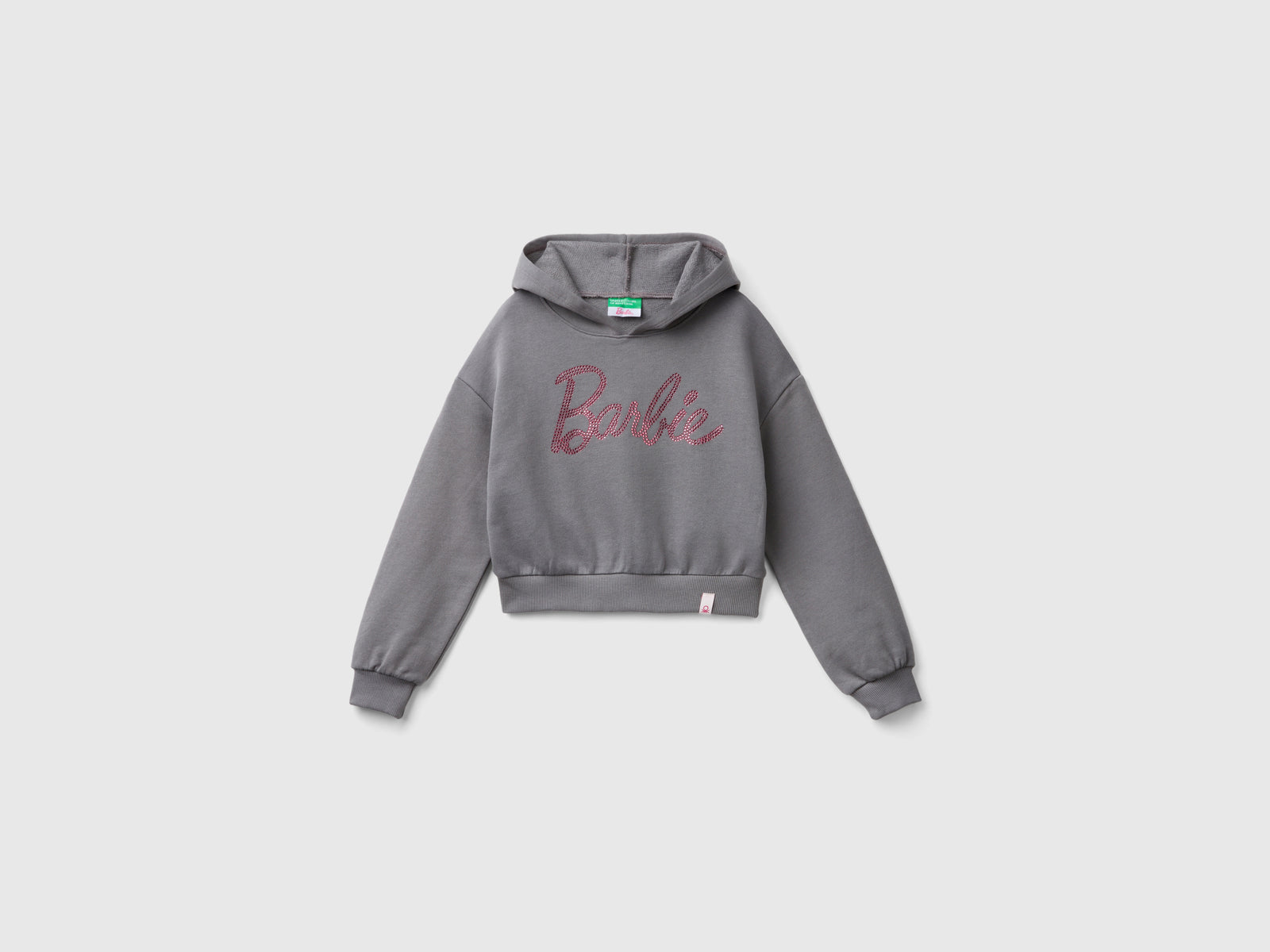 Felpa Barbie con strass da bambina grigio scuro | Benetton Outlet