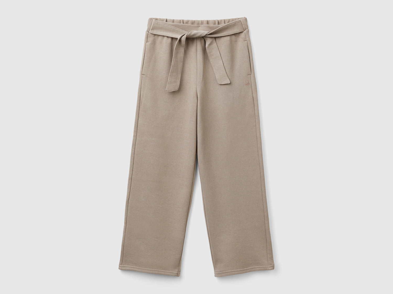 Pantalón sudadera con fajín da bambina tortora | Benetton Outlet