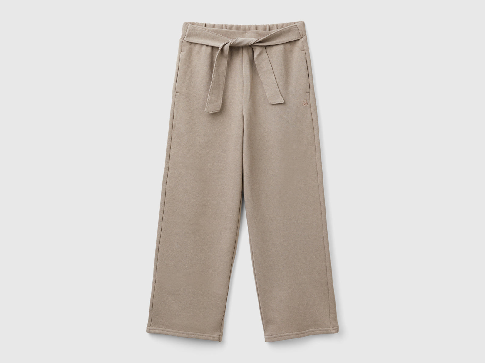 Pantaloni in felpa con fusciacca da bambina tortora | Benetton Outlet