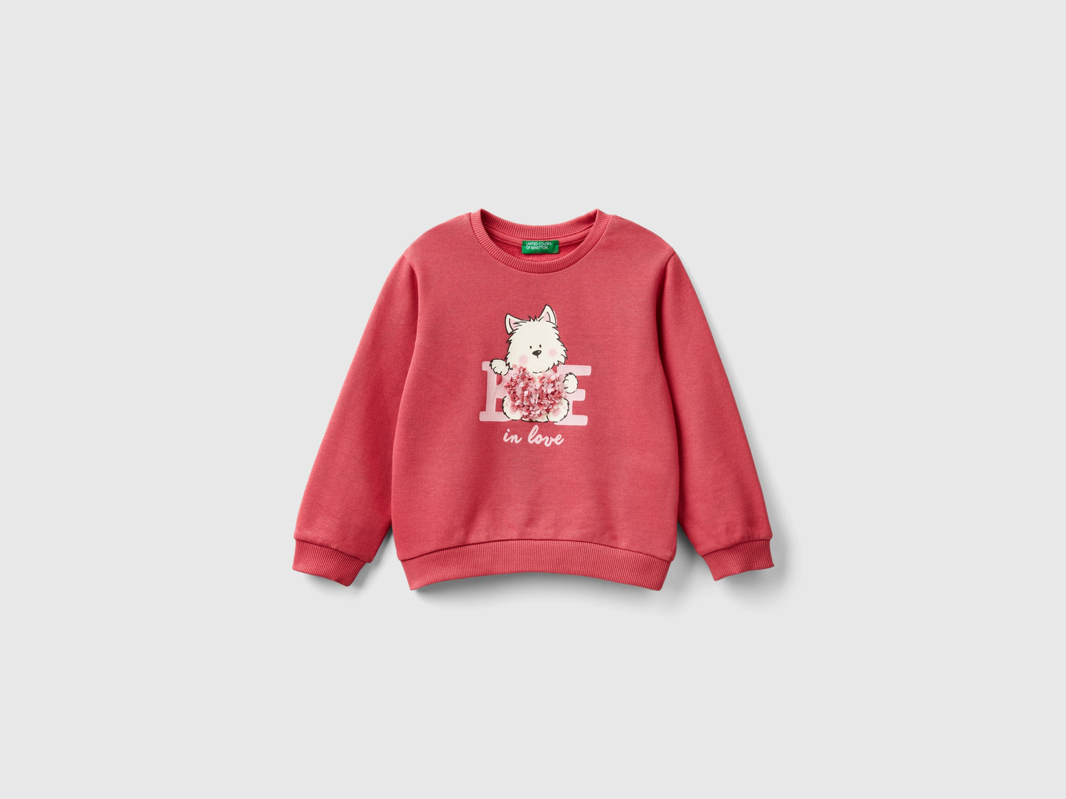 Felpa con applicazione effetto petali da bimba malva | Benetton Outlet
