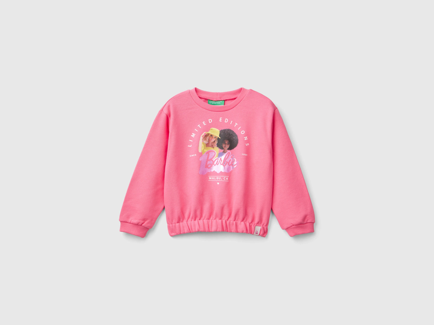 Felpa Barbie con stampa laminata da bimba rosa | Benetton Outlet