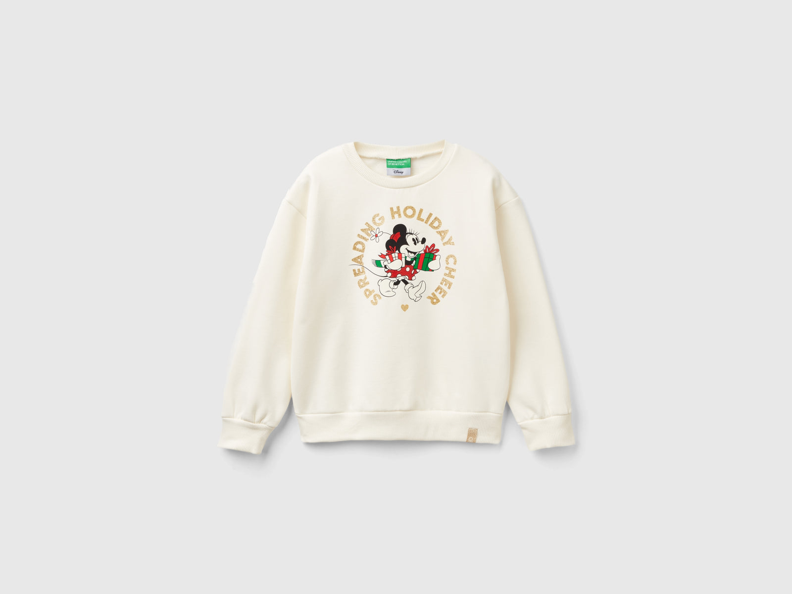 Felpa natalizia Minnie da bambina bianco panna | Benetton Outlet