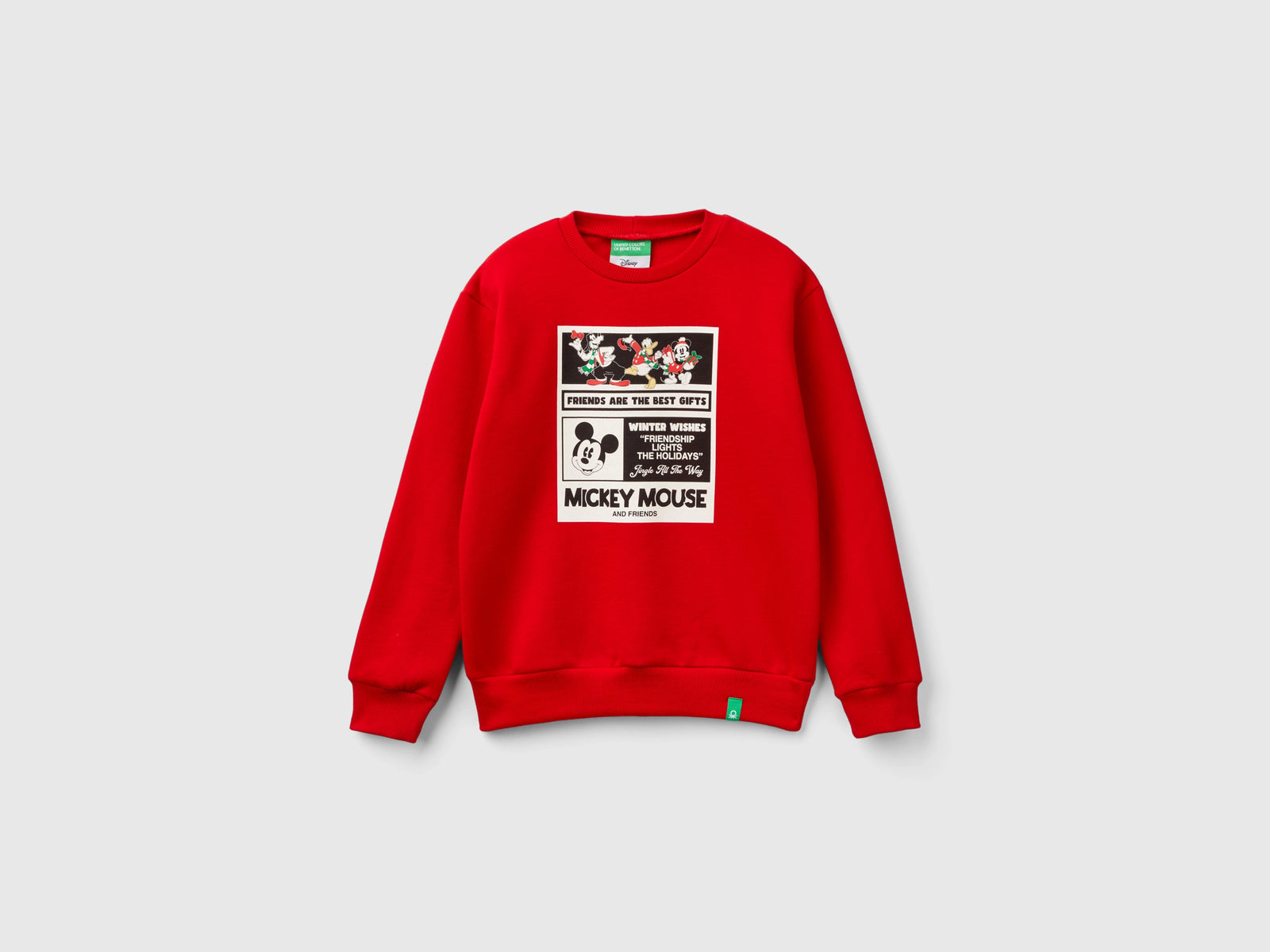 Felpa natalizia Mickey & Friends da bambino rosso | Benetton Outlet