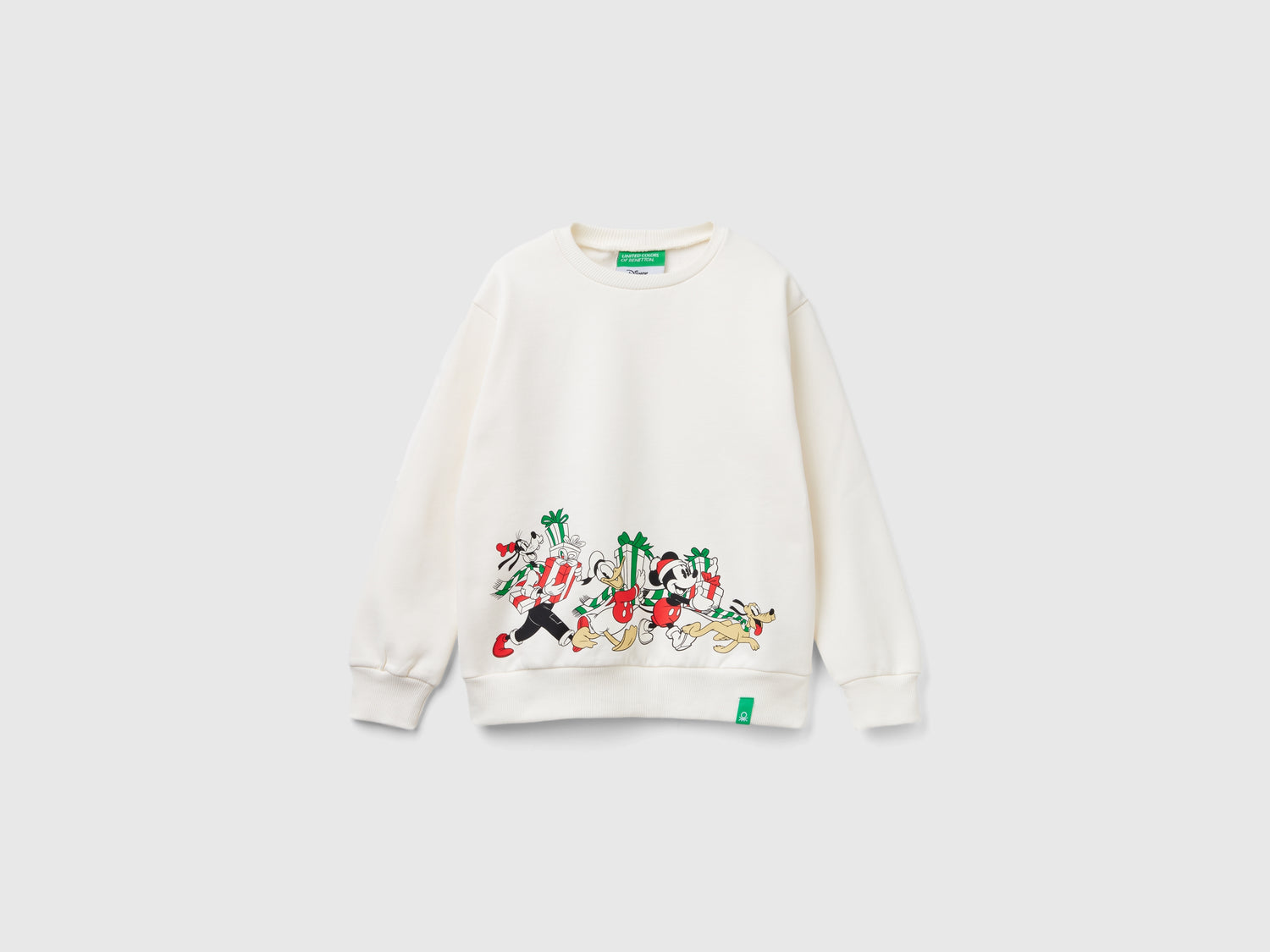 Felpa natalizia Mickey & Friends da bambino bianco panna | Benetton Outlet