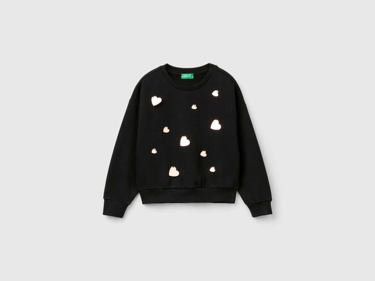 Felpa con paillettes cuore