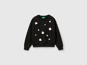 Felpa con paillettes cuore