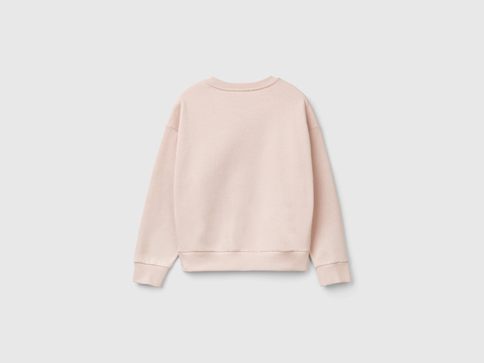 Felpa con paillettes cuore da bambina rosa tenue 2 | Benetton Outlet