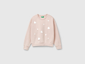 Felpa con paillettes cuore