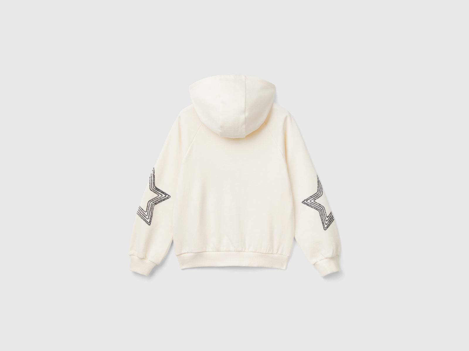 Felpa con ricamo in lurex da bambina bianco panna 2 | Benetton Outlet