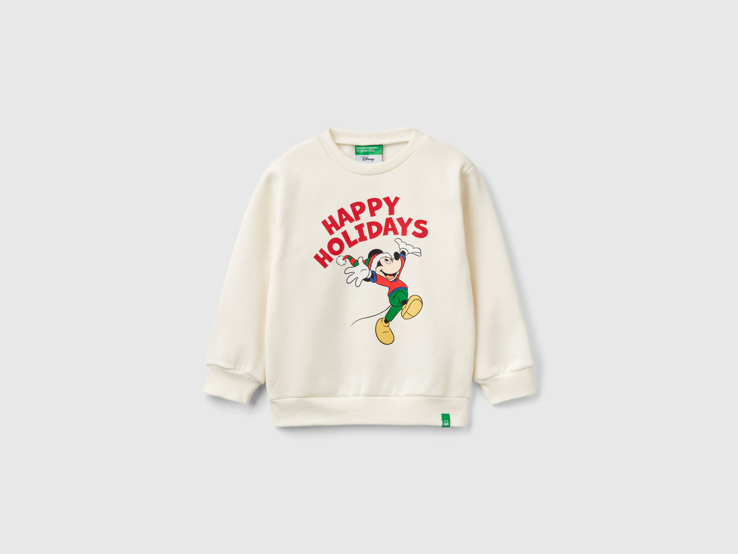 Felpa natalizia Mickey & Friends da bimbo bianco panna | Benetton Outlet