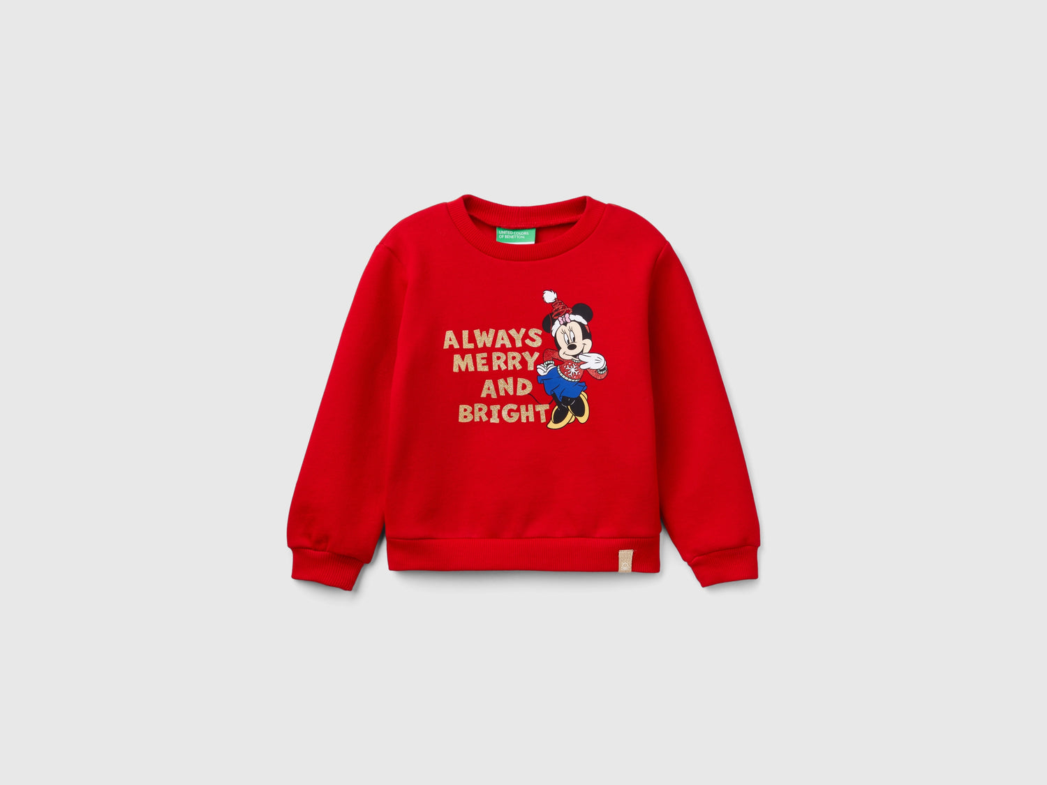 Sudadera navideña de Minnie da bimba rosso | Benetton Outlet