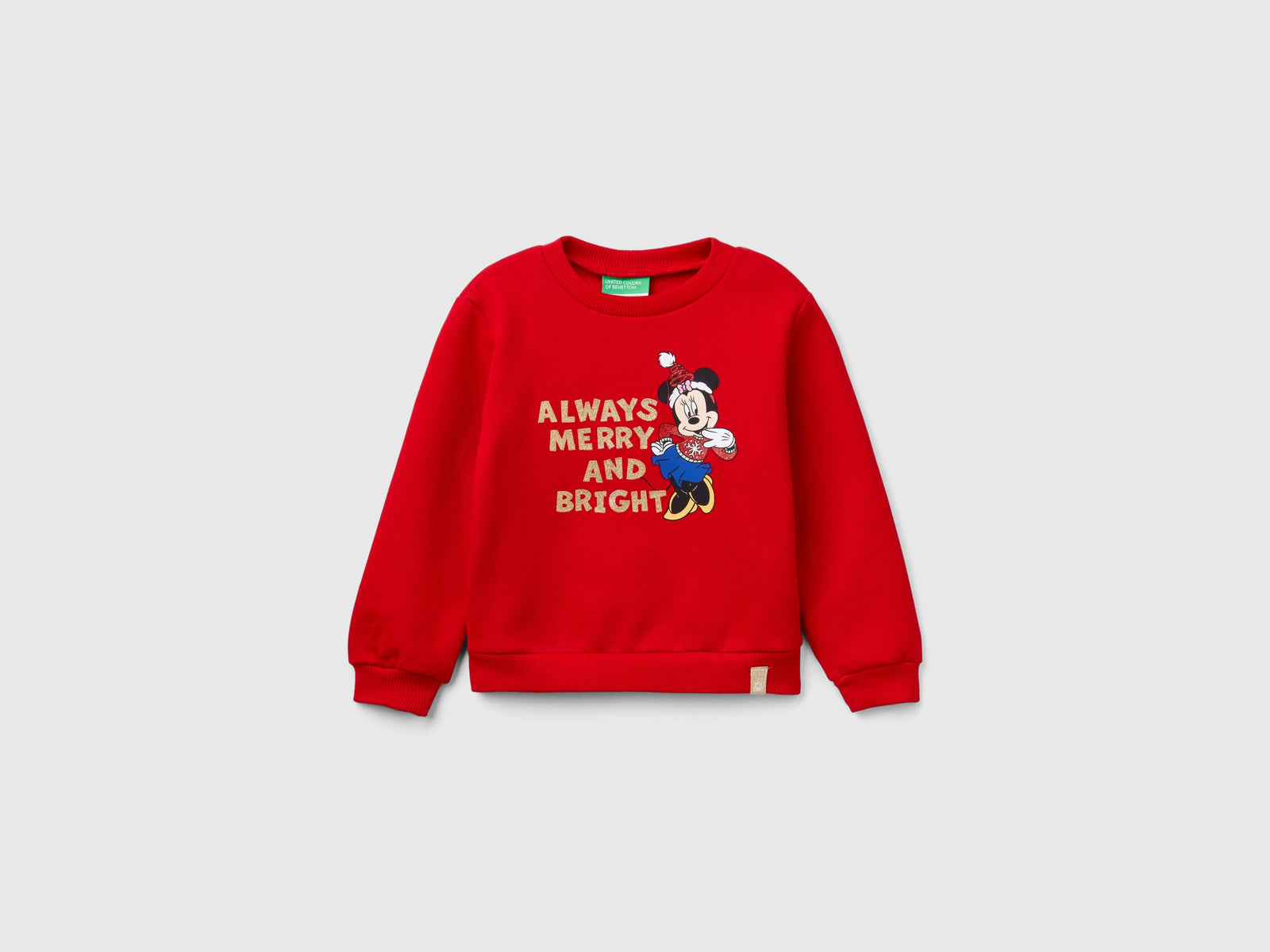 Sudadera navideña de Minnie da bimba rosso | Benetton Outlet