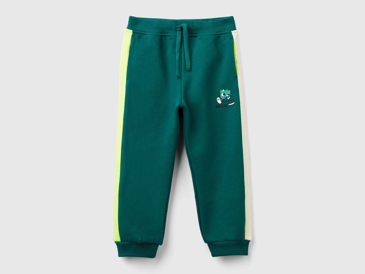 Joggers gamer in misto cotone da bimbo verde scuro | Benetton Outlet