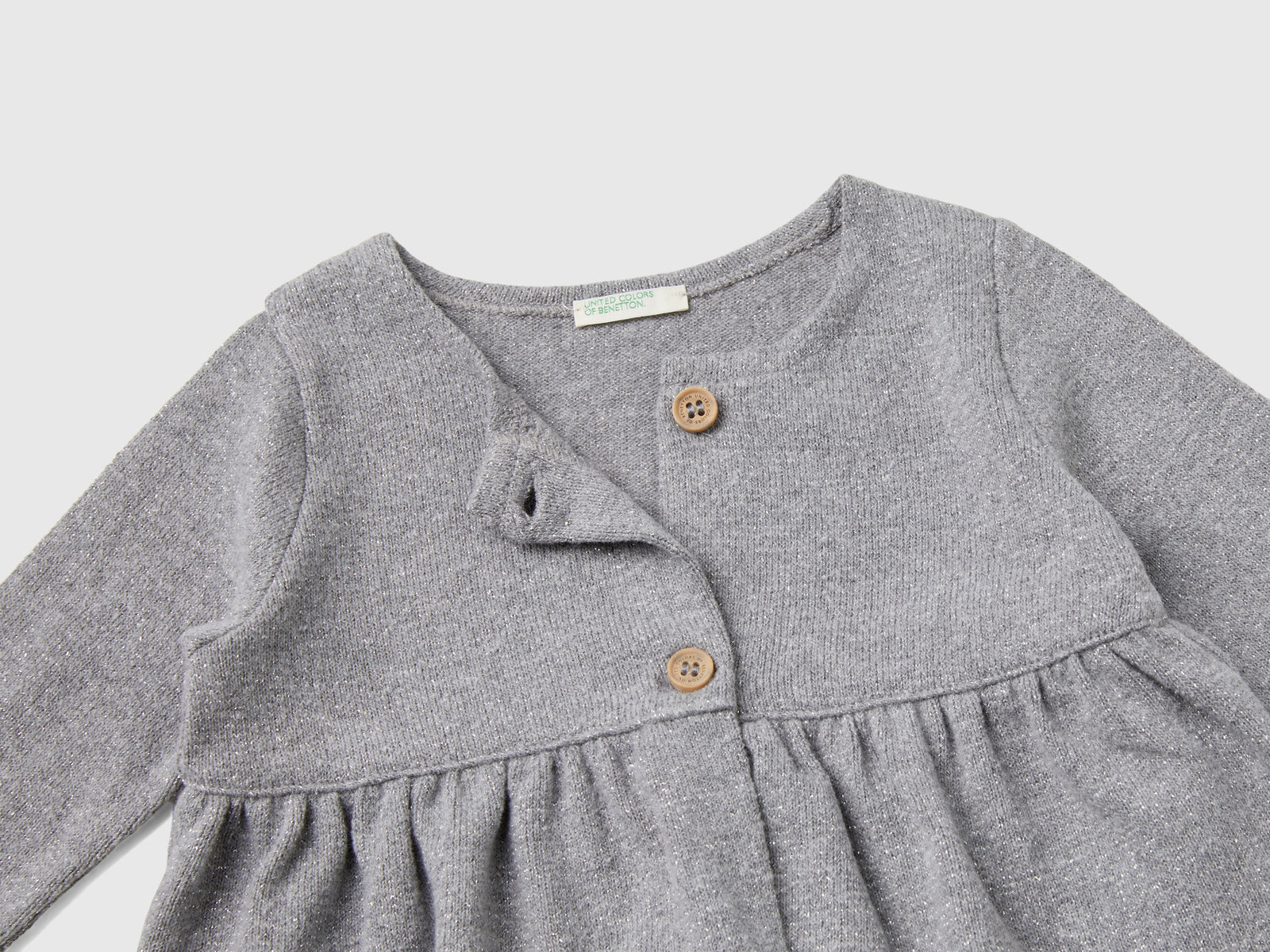 Felpa con lurex da neonato grigio 3 | Benetton Outlet