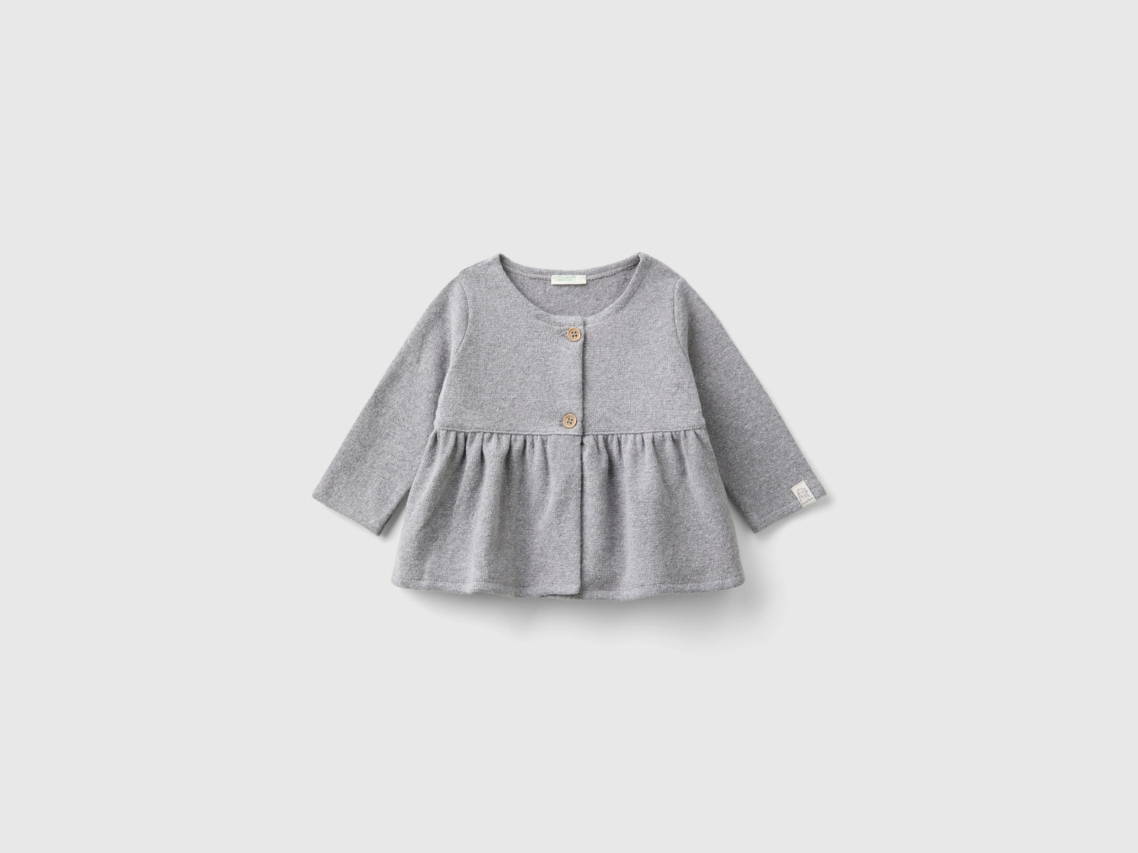 Felpa con lurex da neonato grigio | Benetton Outlet